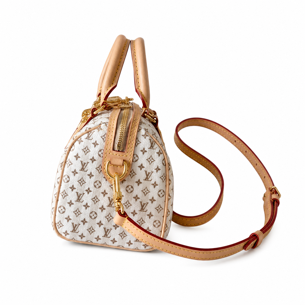 Louis Vuitton Speedy Bandoulière 20 — Monogram Idylle in Blanc with Vachetta Trim