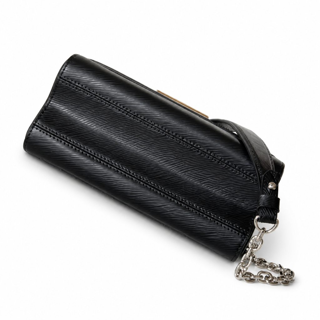 Louis Vuitton Twist MM — Noir Black Epi Leather, Silver Chain