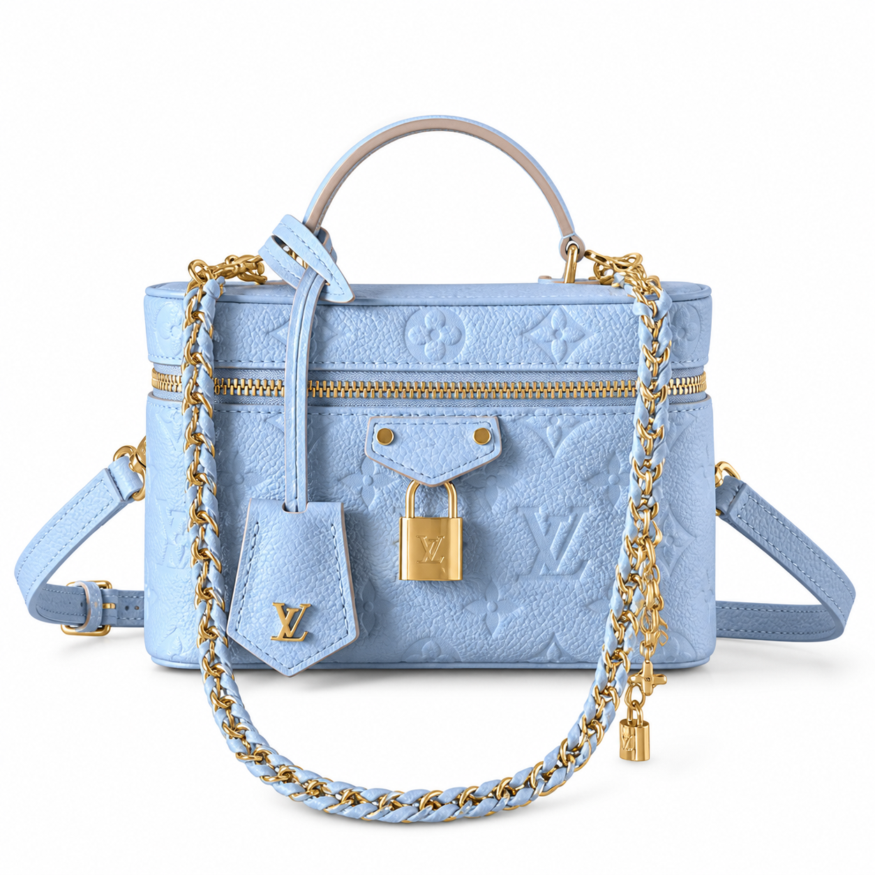 Louis Vuitton Vanity PM — Monogram Empreinte Leather in Bleu Glacier