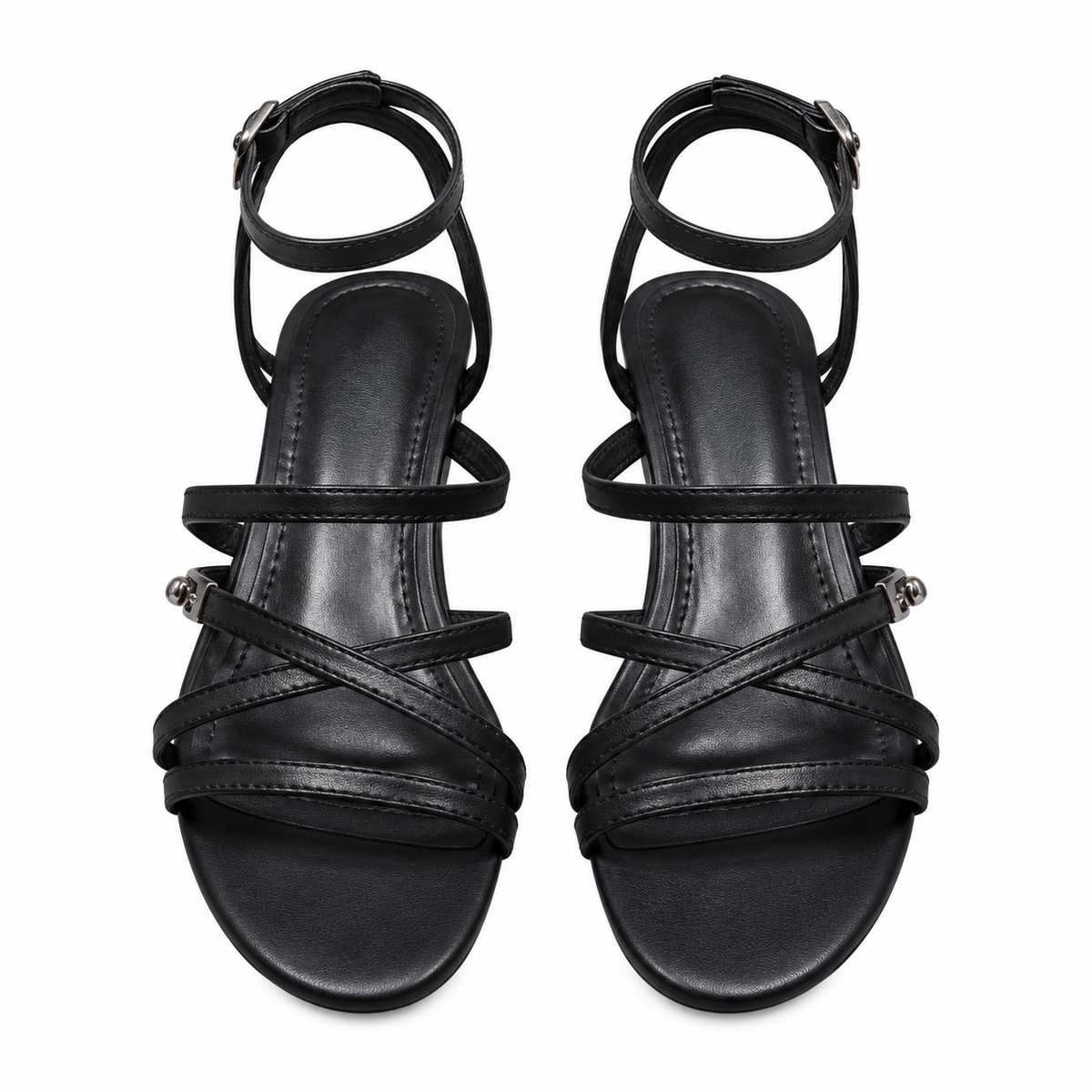 Hermès Black Strappy Flat Ankle-Strap Sandals
