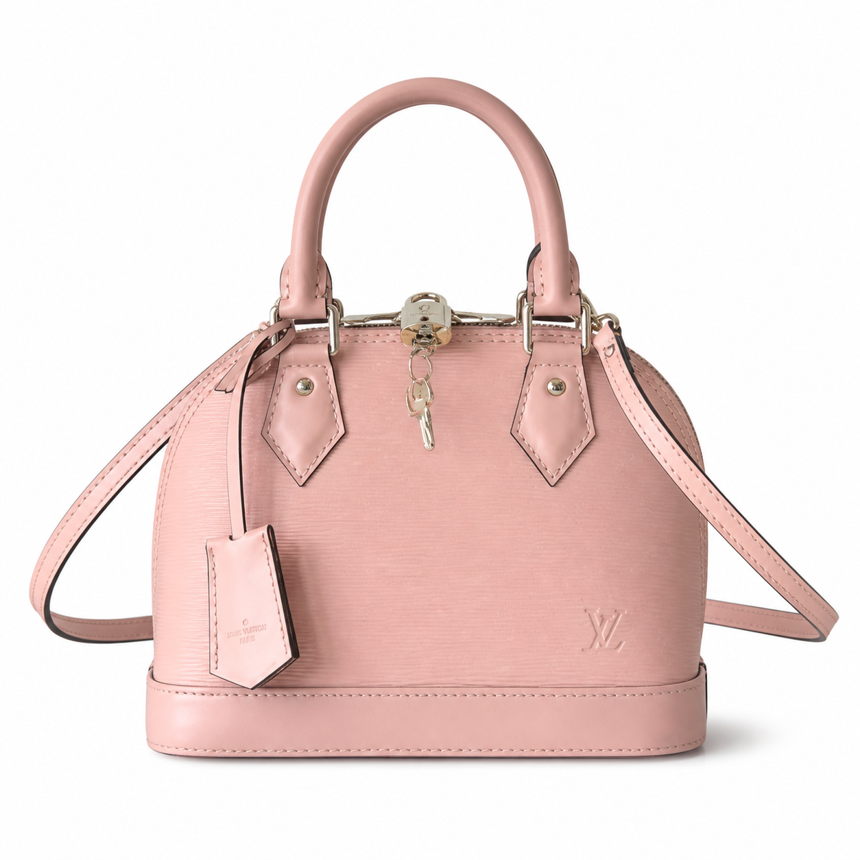 Louis Vuitton Alma BB — Epi Leather in Rose Ballerine with Silver Lock & Key