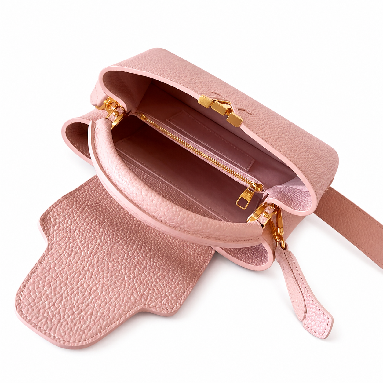 Louis Vuitton Capucines BB — Taurillon Leather in Rose Poudre with Tonal LV Clasp & Gold Hardware