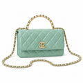 Chanel Quilted Leather Refined Chain Crossbody Bag
