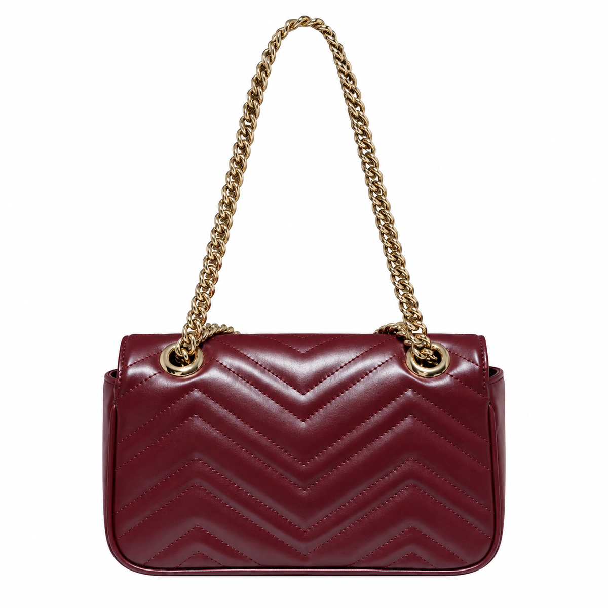 Gucci GG Marmont Small Flap Bag in Bordeaux Matelassé