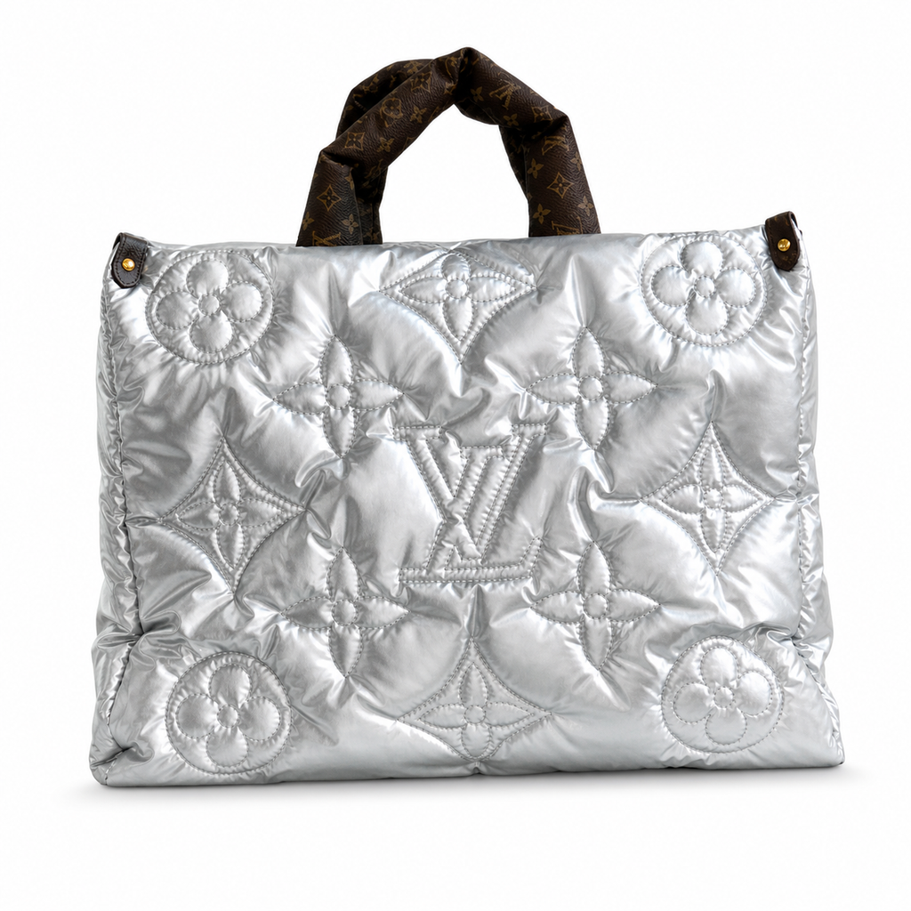 Louis Vuitton Onthego GM — Pillow Quilted Nylon in Silver
