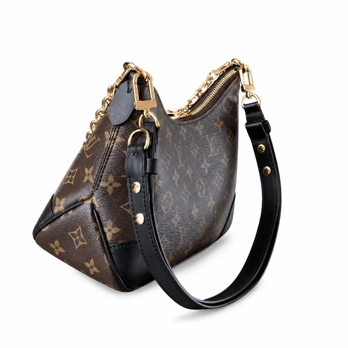 Louis Vuitton Boulogne — Monogram Canvas with Gold Chain & Black Leather