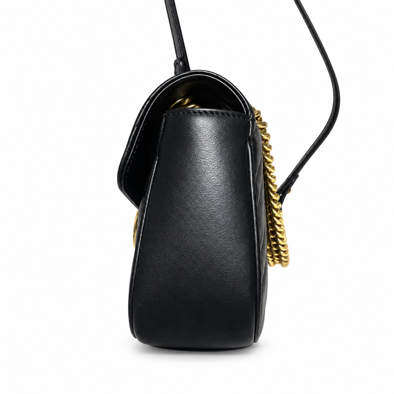 Gucci GG Marmont Small Flap Bag in Black Matelassé