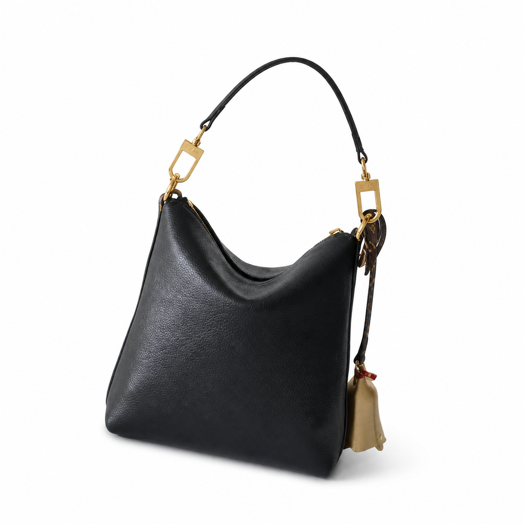Louis Vuitton Mini Hobo — Black Empreinte, Gold Bear Charm & Monogram Key Pouch