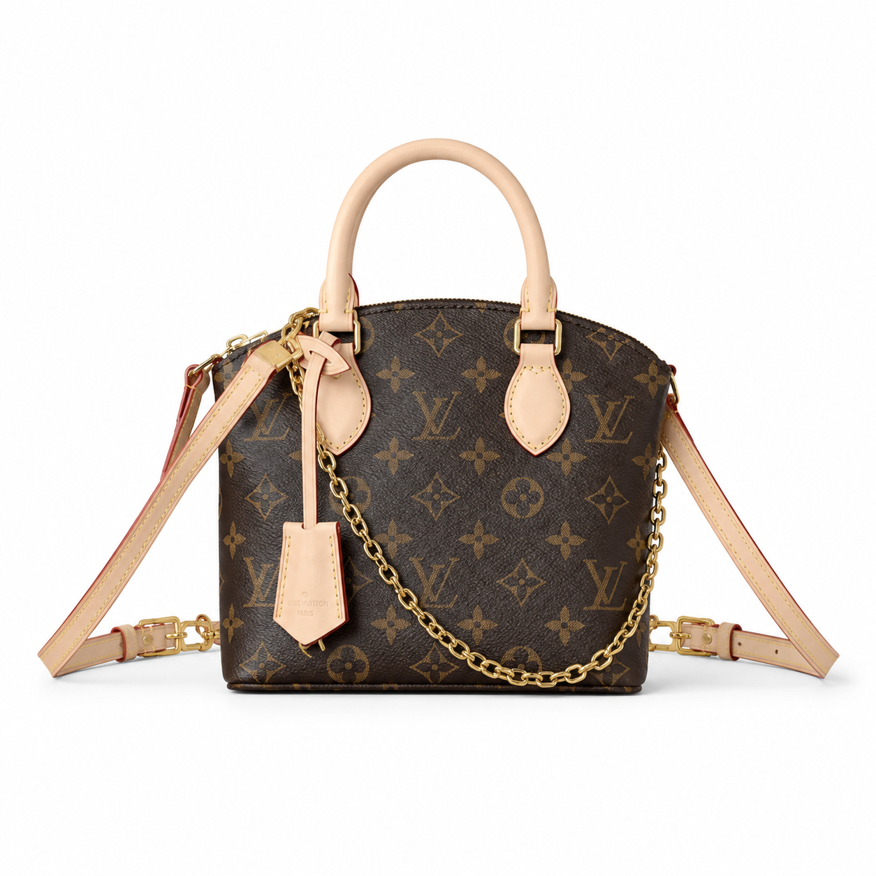 Louis Vuitton Boîte Chapeau Souple MM — Monogram Canvas, Vachetta Handles & Gold Chain Drape
