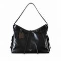 Louis Vuitton Melie — Noir Smooth Calfskin, Central Leather Bow, Side Ties & Monogram Luggage Tag