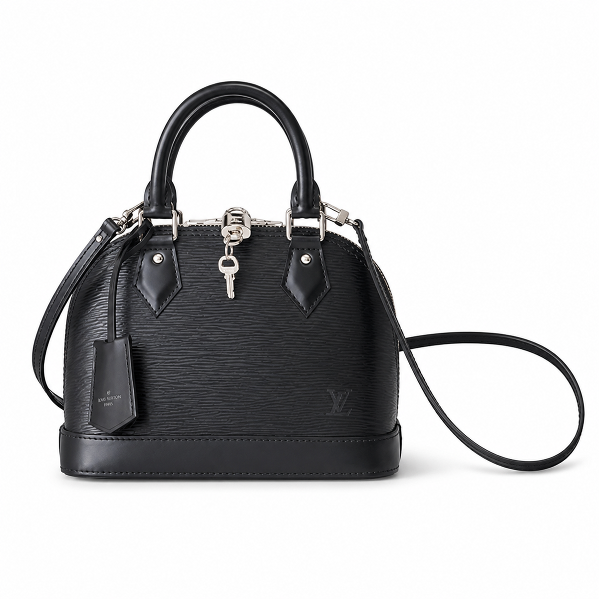 Louis Vuitton Alma BB — Epi Leather in Noir with Silver Lock & Key