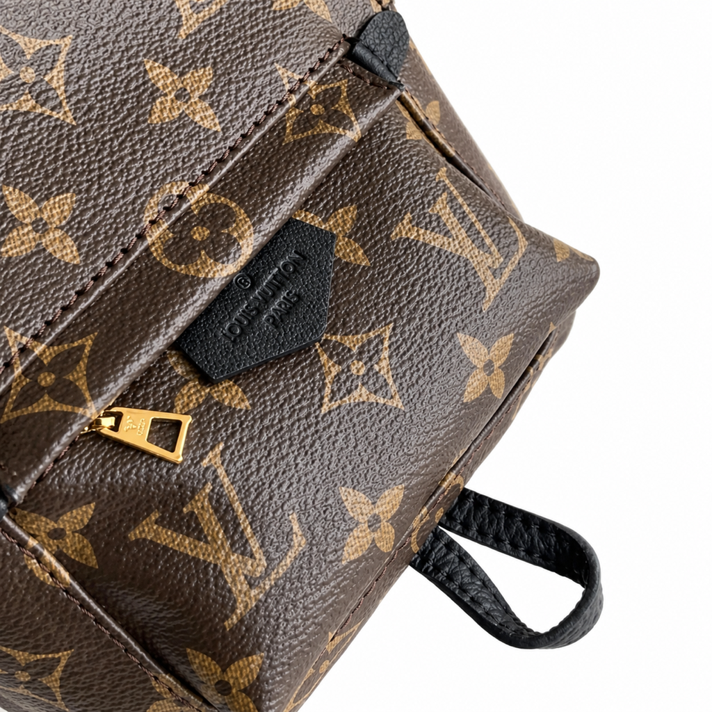 Louis Vuitton Mini Backpack — Monogram Canvas, Black Leather Straps & Gold Hardware