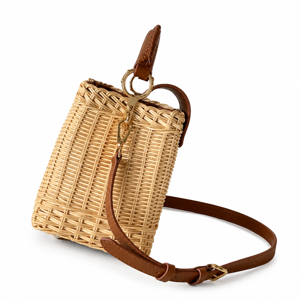 Louis Vuitton Capucines Mini — Hand-Woven Wicker & Cognac Leather