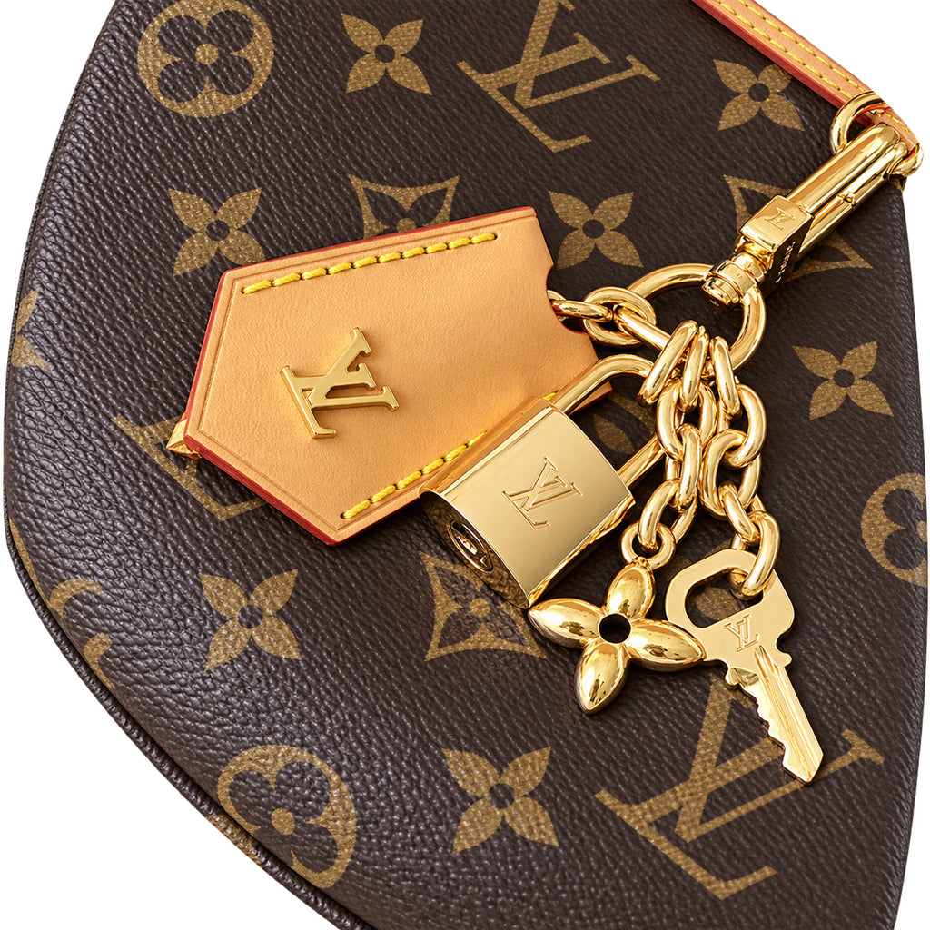 Louis Vuitton Premium Bumbag — Monogram Canvas, Red-Trim Vachetta Belt & Gold Padlock