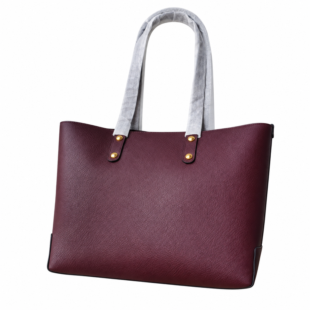 Burberry Heritage Crest Burgundy Tote Bag