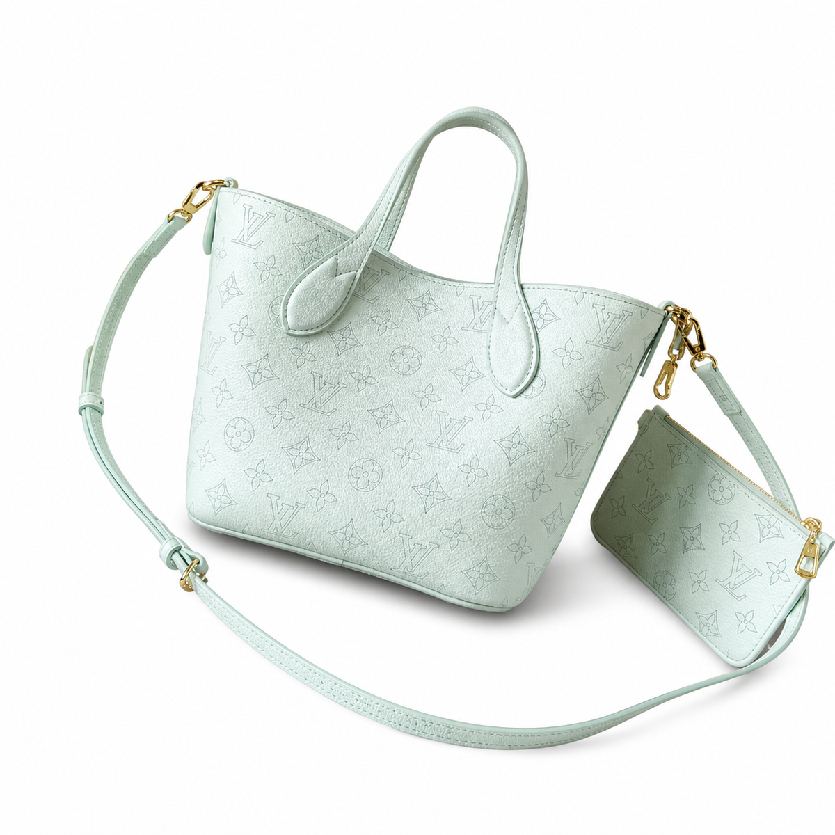 Louis Vuitton Blossom PM — Mahina Perforated Leather in Vert d’Eau with Braided Key Charm