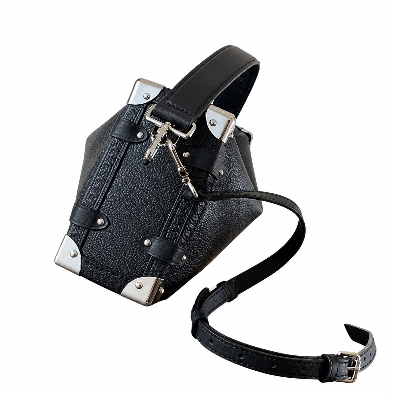 Louis Vuitton Soft Trunk — Noir Calfskin, Silver Corner Fittings & Side Lock Hardware