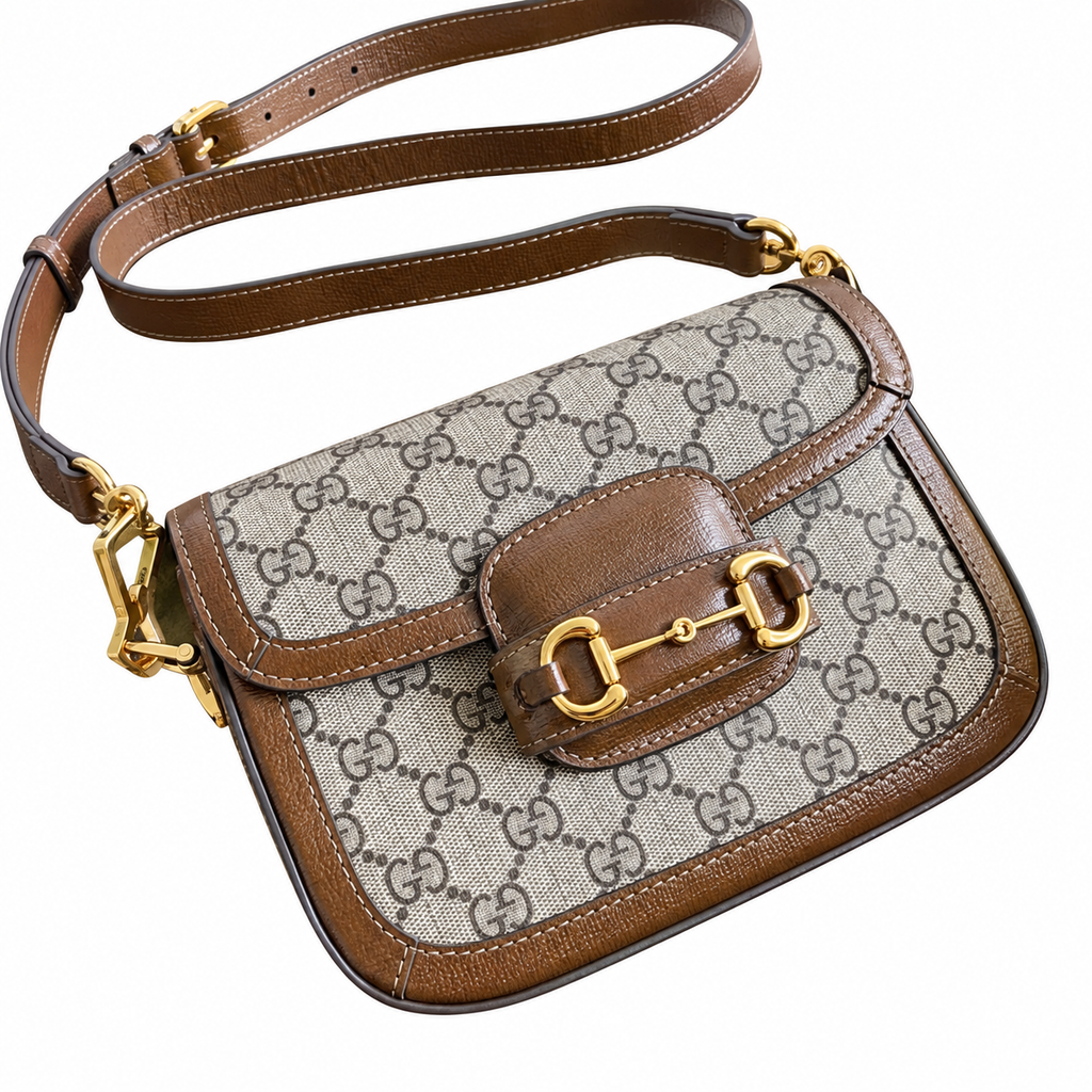 Gucci Horsebit 1955 Mini Crossbody Bag with Web Strap