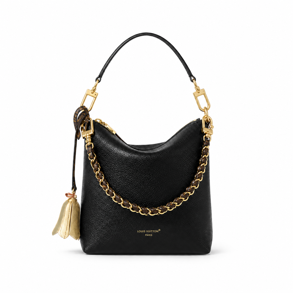 Louis Vuitton Mini Hobo — Black Empreinte, Gold Bear Charm & Monogram Key Pouch