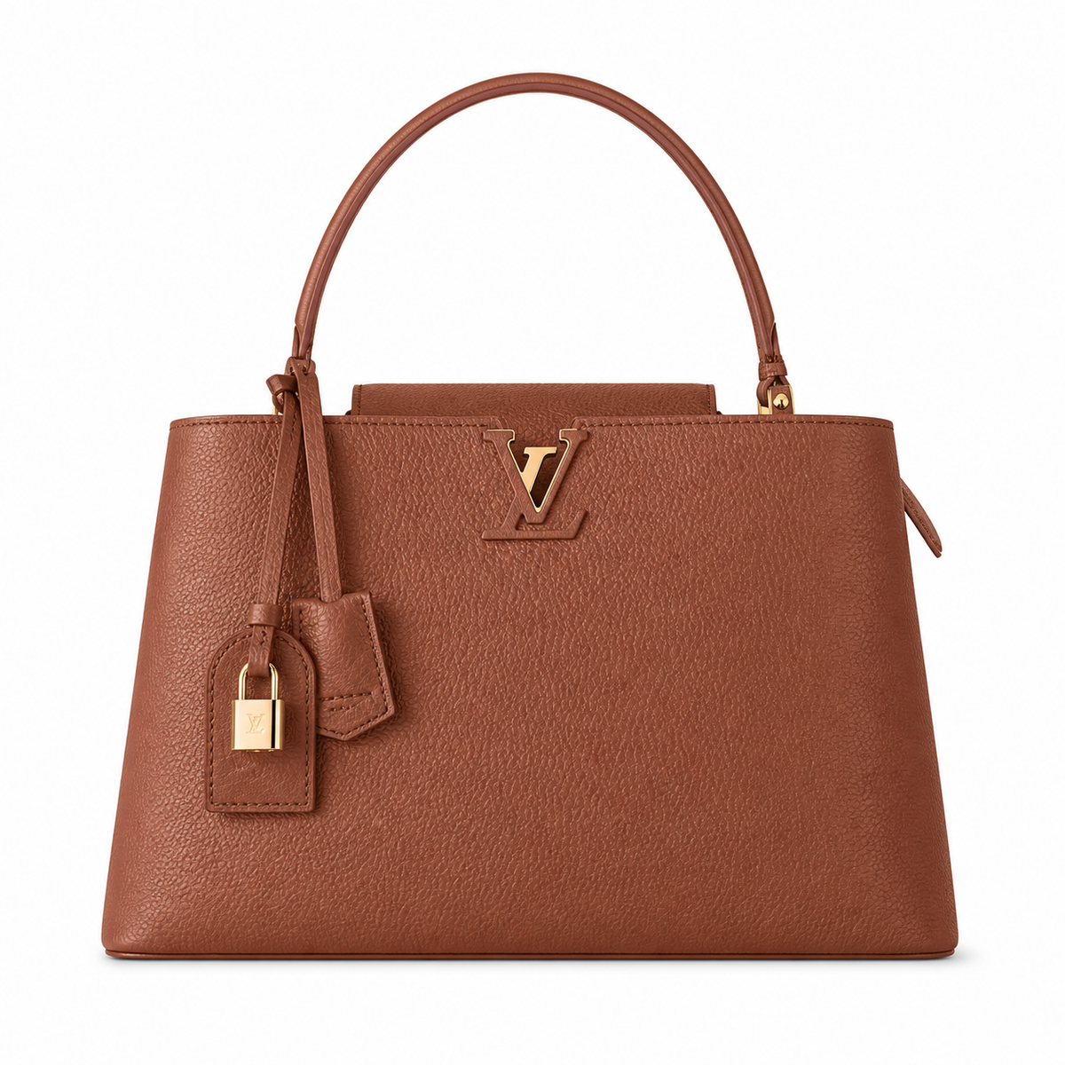 Louis Vuitton Capucines MM — Taurillon Leather in Miel with Gold LV Lock