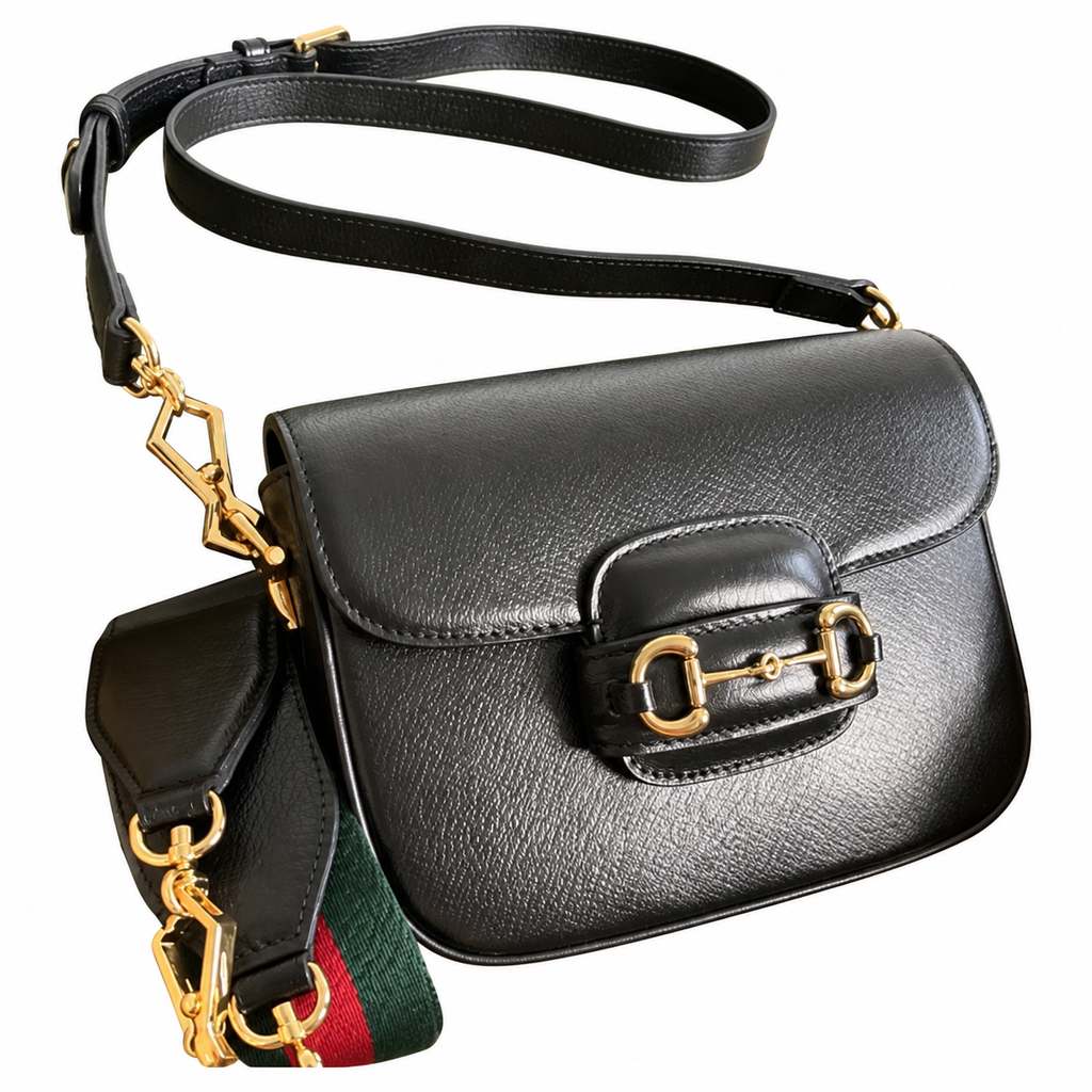 Gucci Horsebit 1955 Mini Crossbody Bag in Black Leather