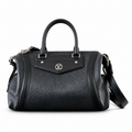 Louis Vuitton Mahina Cylinder — Noir Black Perforated Calfskin, Tonal Racing Stripes & Silver LV Badge