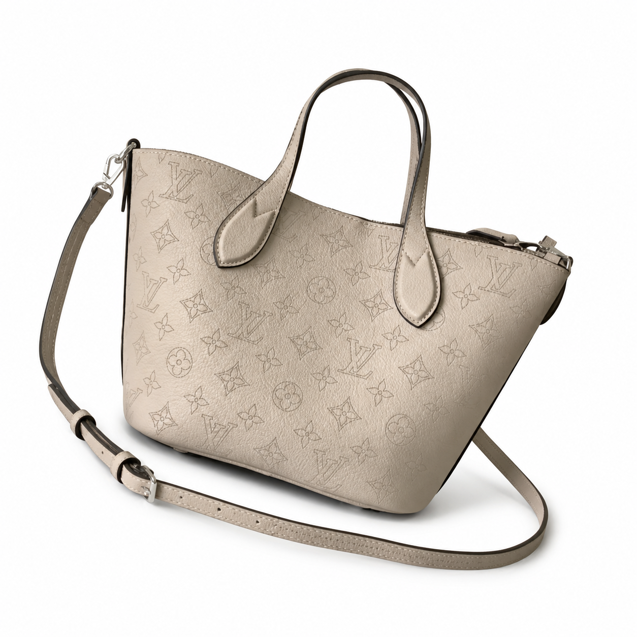 Louis Vuitton Blossom PM — Mahina Perforated Leather in Tourterelle with Braided Key Charm