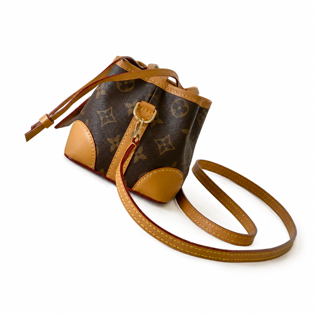 Louis Vuitton Noé Purse — Monogram Canvas, Vachetta Corner Guards & LV Tag