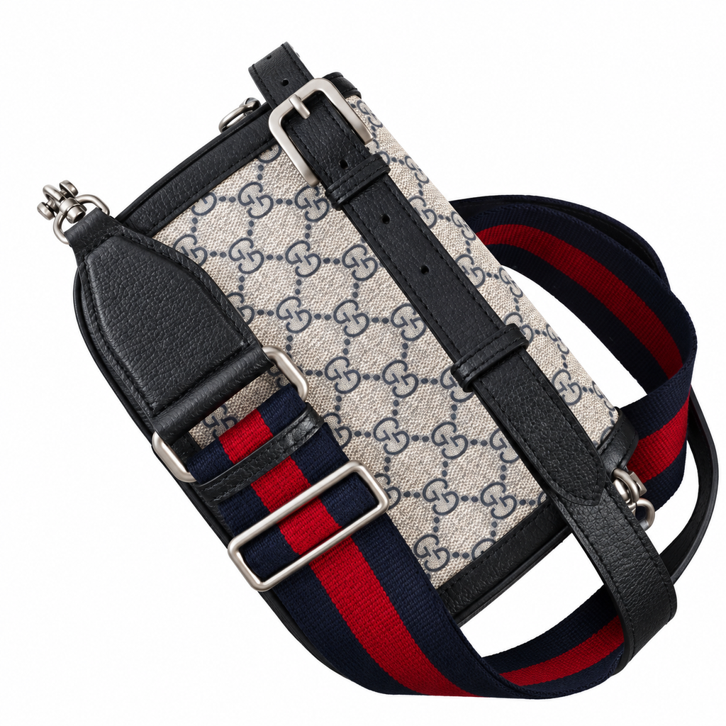 Gucci Horsebit 1955 Mini Crossbody Bag in GG Supreme with Silver Hardware
