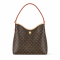 Louis Vuitton Large Crossbody — Monogram Canvas, Vachetta Strap & Red Striped Interior