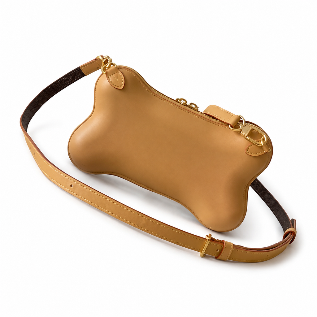 Louis Vuitton Bone Bag — Monogram Canvas, Vachetta Trim & Yellow Stitching