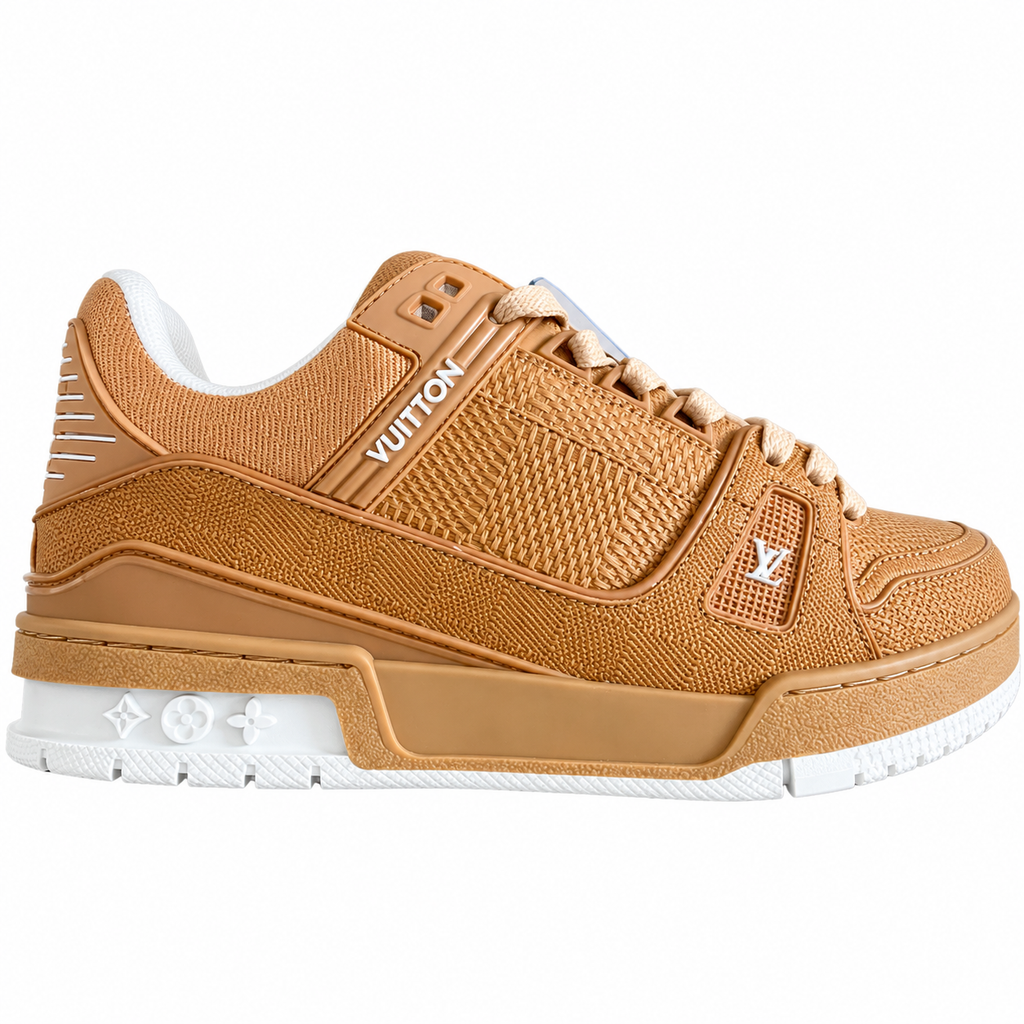 Louis Vuitton Trainer Tan Textured Sneakers