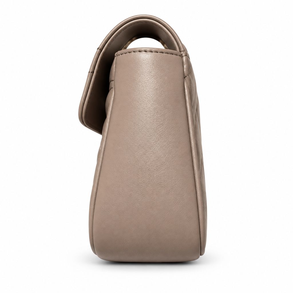 Gucci GG Marmont Mini Flap Bag in Dusty Taupe Matelassé