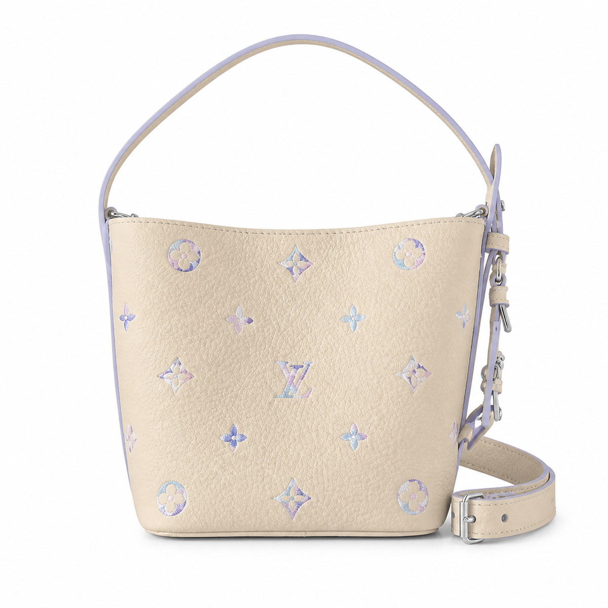 Louis Vuitton Petit Bucket — Monogram Watercolor in Crème & Lavender