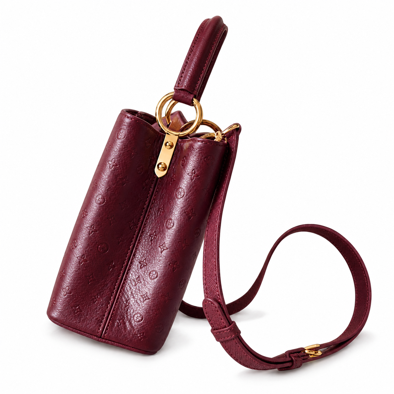 Louis Vuitton Capucines BB — Autruche Ostrich Leather in Bordeaux with Gold Hardware