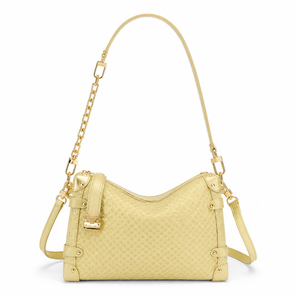 Louis Vuitton Petite Malle Souple — Monogram Quilted Leather in Jaune Poussin with Gold Hardware