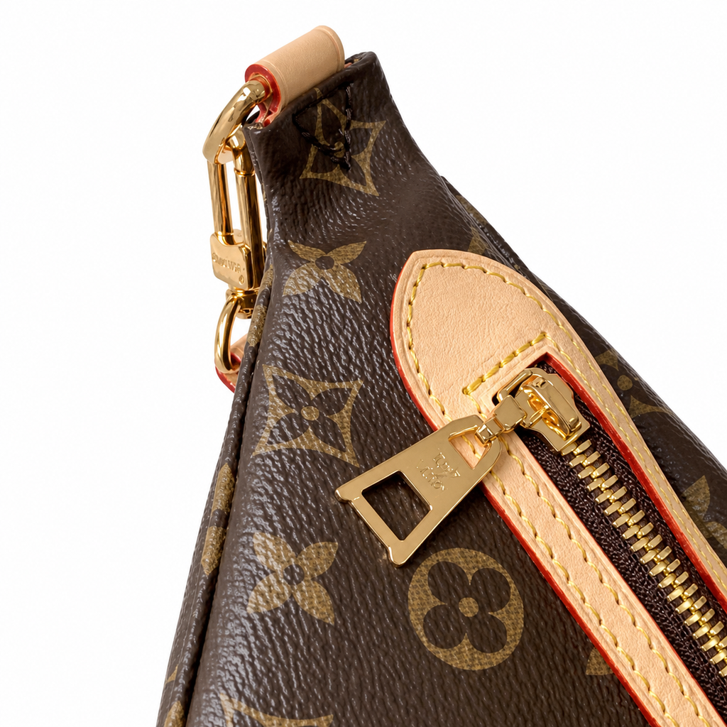 Louis Vuitton Bumbag — Monogram Canvas, Vachetta Trim & Red Interior Stitching