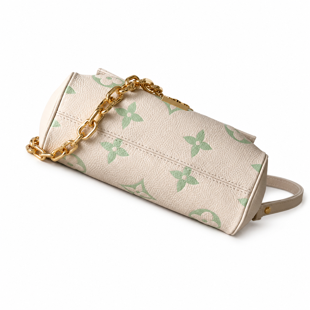 Louis Vuitton Wallet on Chain Ivy — Monogram Empreinte in Crème & Mint