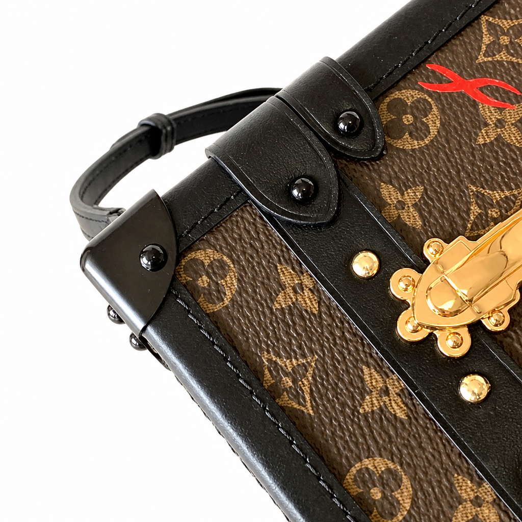 Louis Vuitton Petite Malle — Monogram Canvas & Black Leather