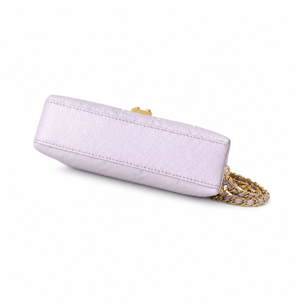 Louis Vuitton Mini Flap — Lilas Lavender Empreinte, Gold Chunky Chain, Push-Lock & Tonal Interior
