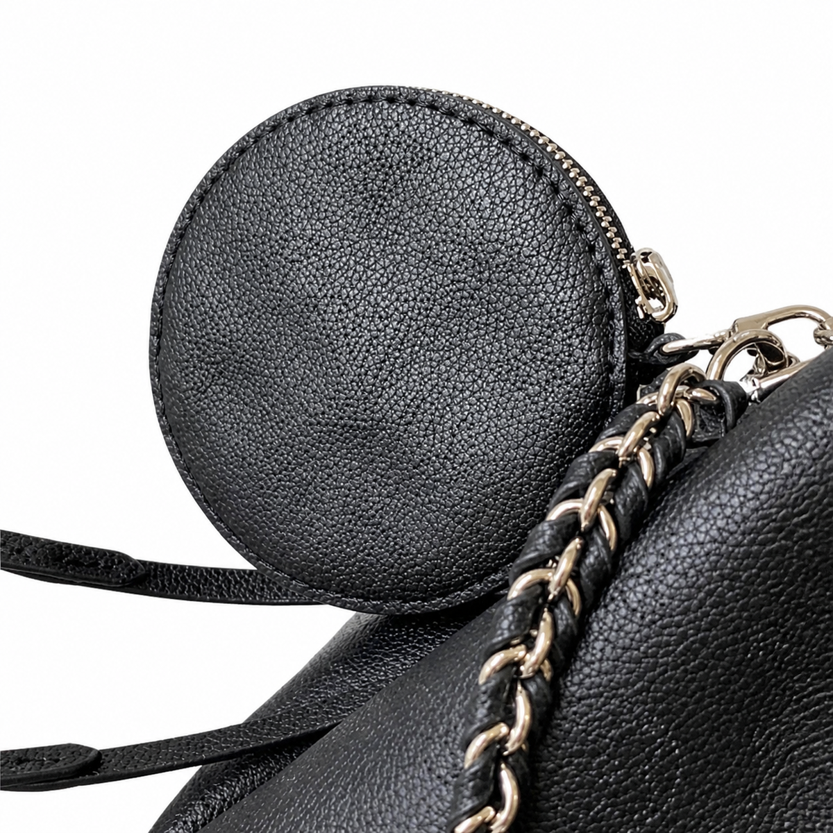 Louis Vuitton Mahina Mini Bucket — Noir Black Perforated Calfskin, Silver Chain & Tonal Drawstring