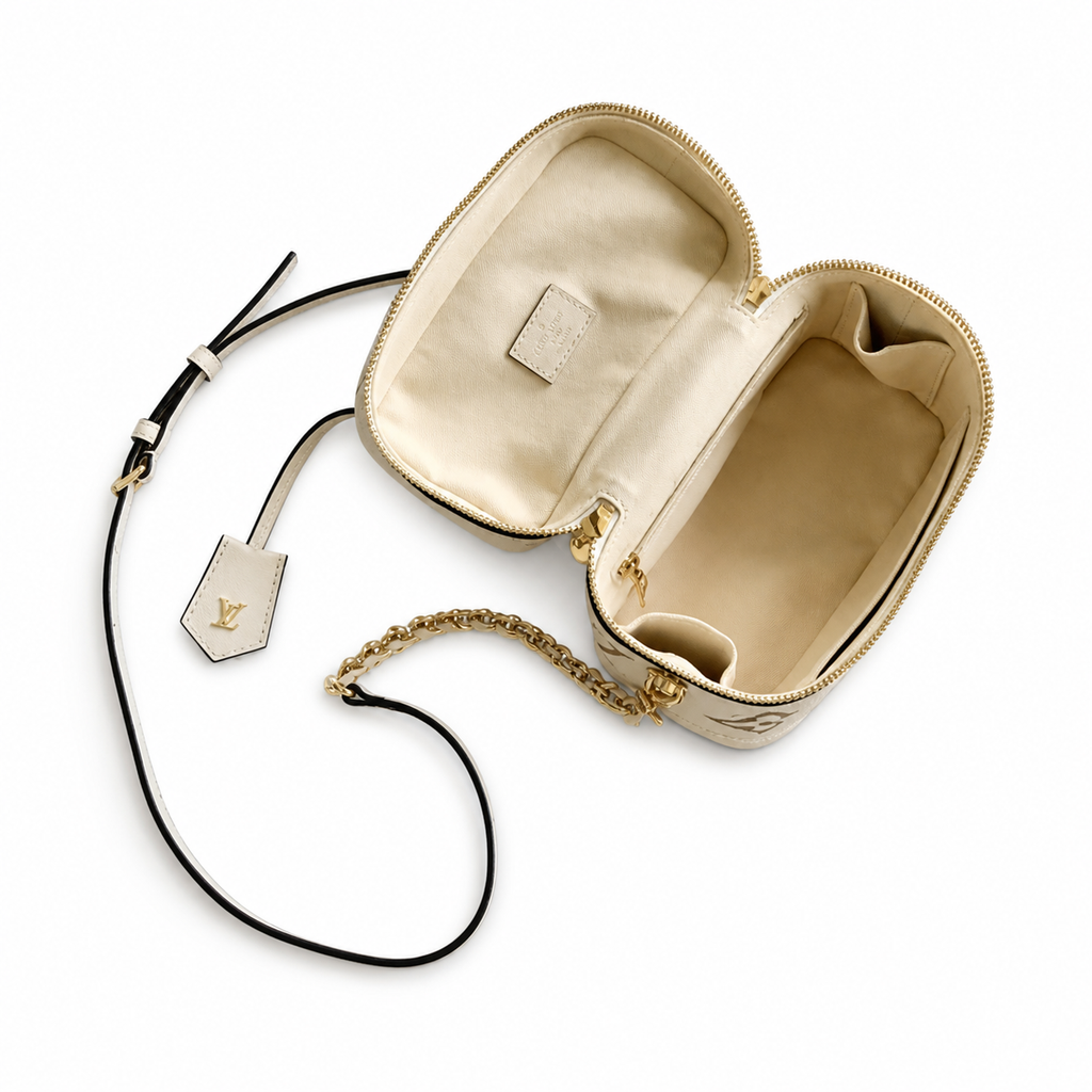 Louis Vuitton Vanity PM — Bicolor Monogram Empreinte in Crème & Tourterelle