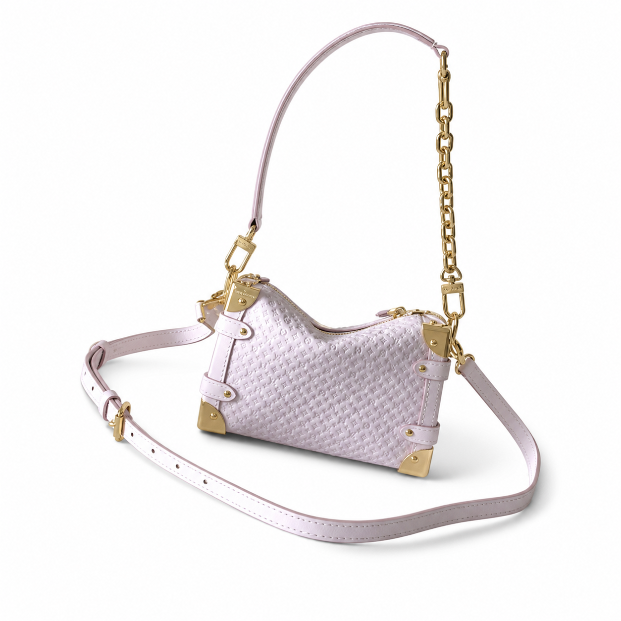 Louis Vuitton Petite Malle Souple — Monogram Velvet in Rose Poudre with Gold Hardware