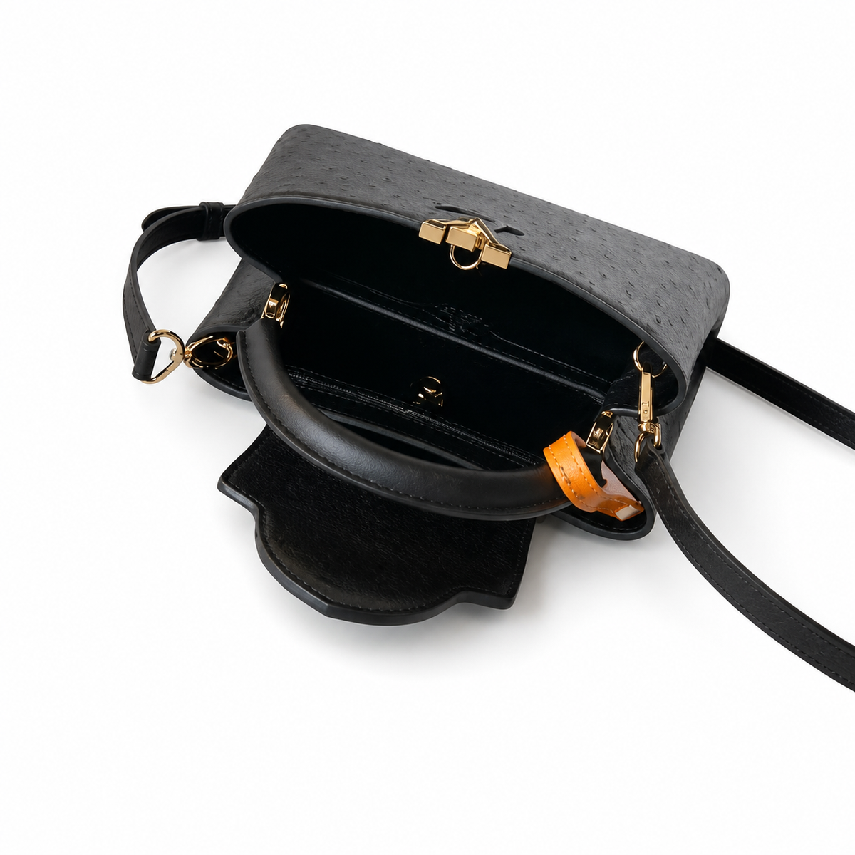 Louis Vuitton Capucines BB — Autruche Ostrich Leather in Noir with Gold Hardware