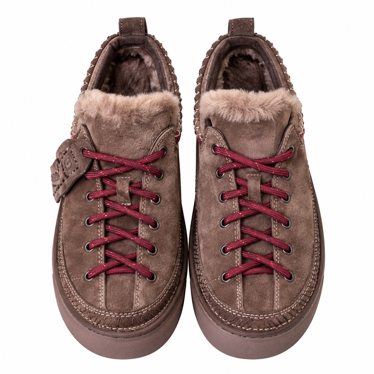 UGG Taupe Lace-Up Platform Shoes