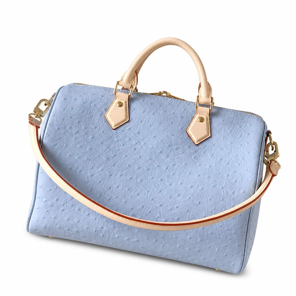 Louis Vuitton Speedy Bandoulière 30 — Ostrich Leather in Bleu Glacier