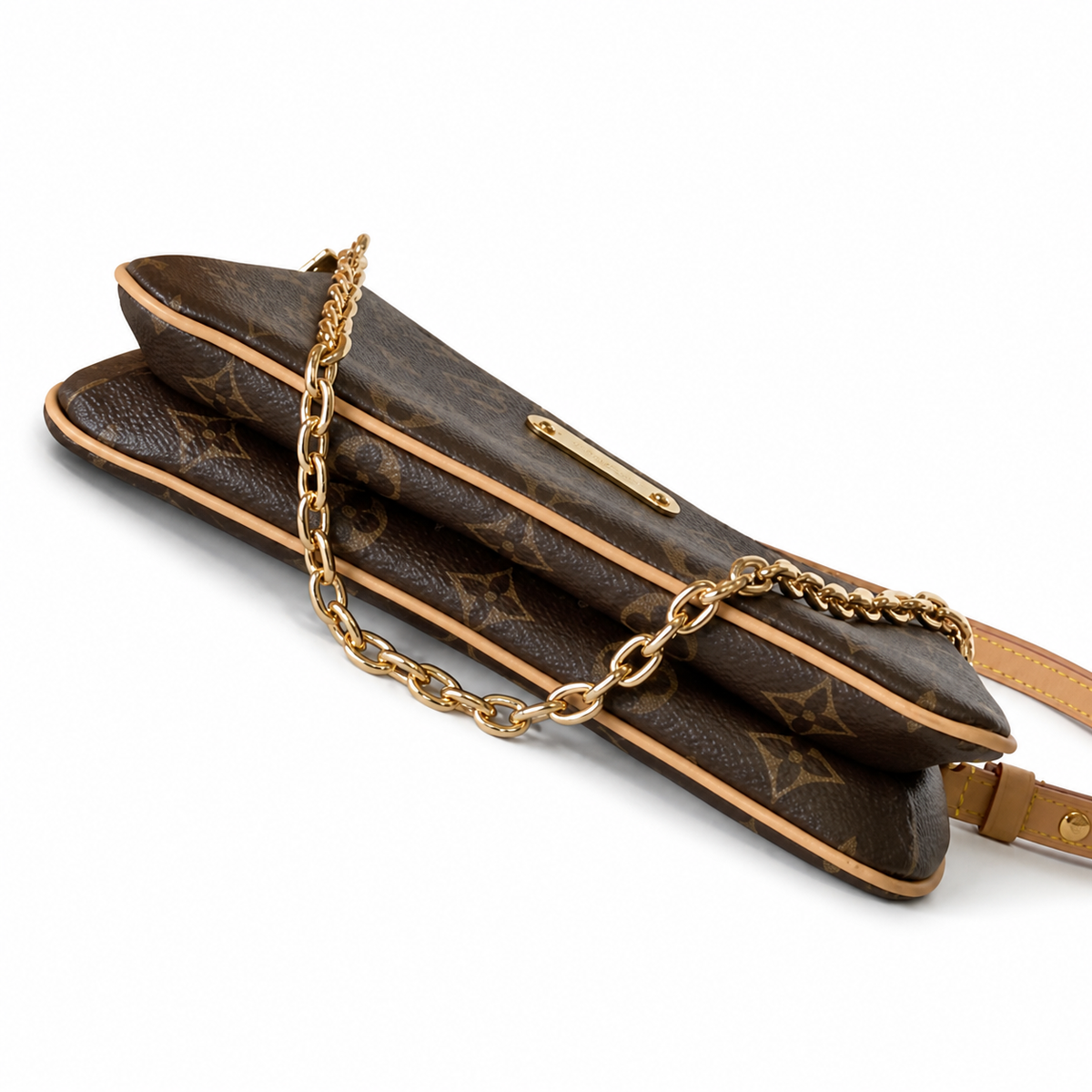 Louis Vuitton Favorite MM — Monogram Canvas, Vachetta Trim, Gold Chain & Multi-Compartment Interior