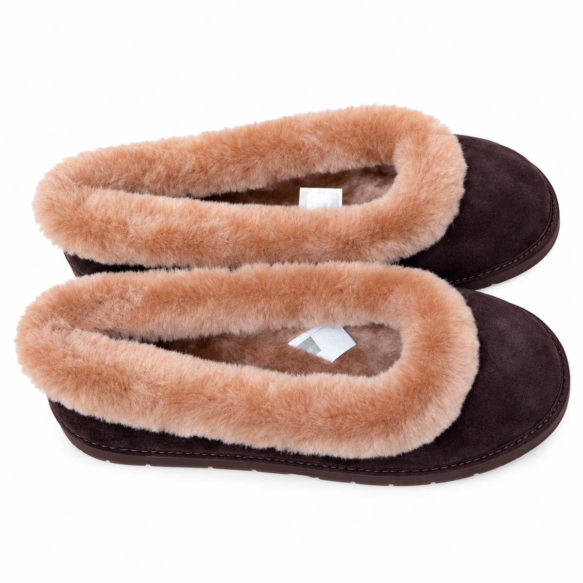UGG Chocolate Brown Tan-Trim Slip-On Slippers
