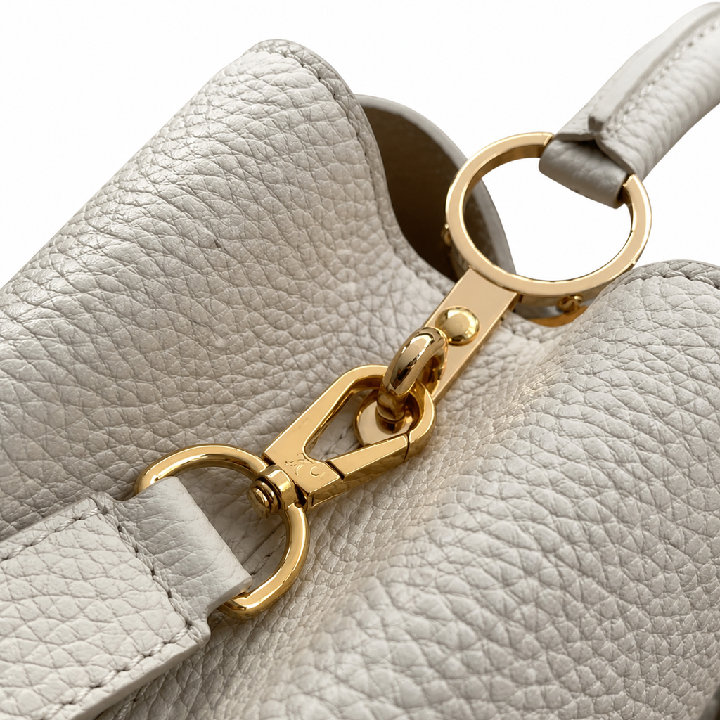 Louis Vuitton Capucines BB — Crème Taurillon, Dual-Layer LV Clasp & Horseshoe Hardware