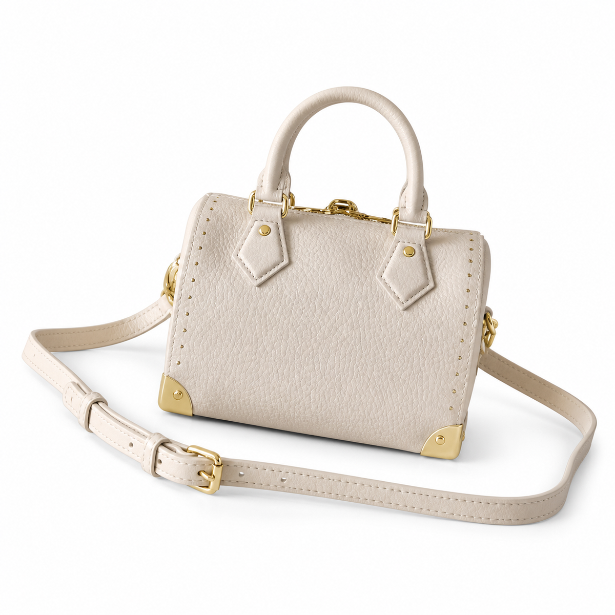 Louis Vuitton Mini Arch — Cream Empreinte, Gold Corner Guards & D-Ring Clasp